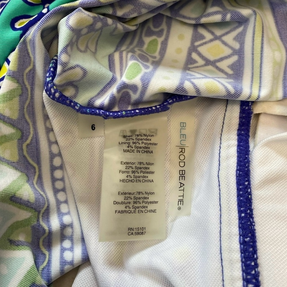NEW, Bleu Rod Beattie, Printed Tankini Set, Size 6, Blue, White, Turquoise 🌴 - Picture 10 of 11